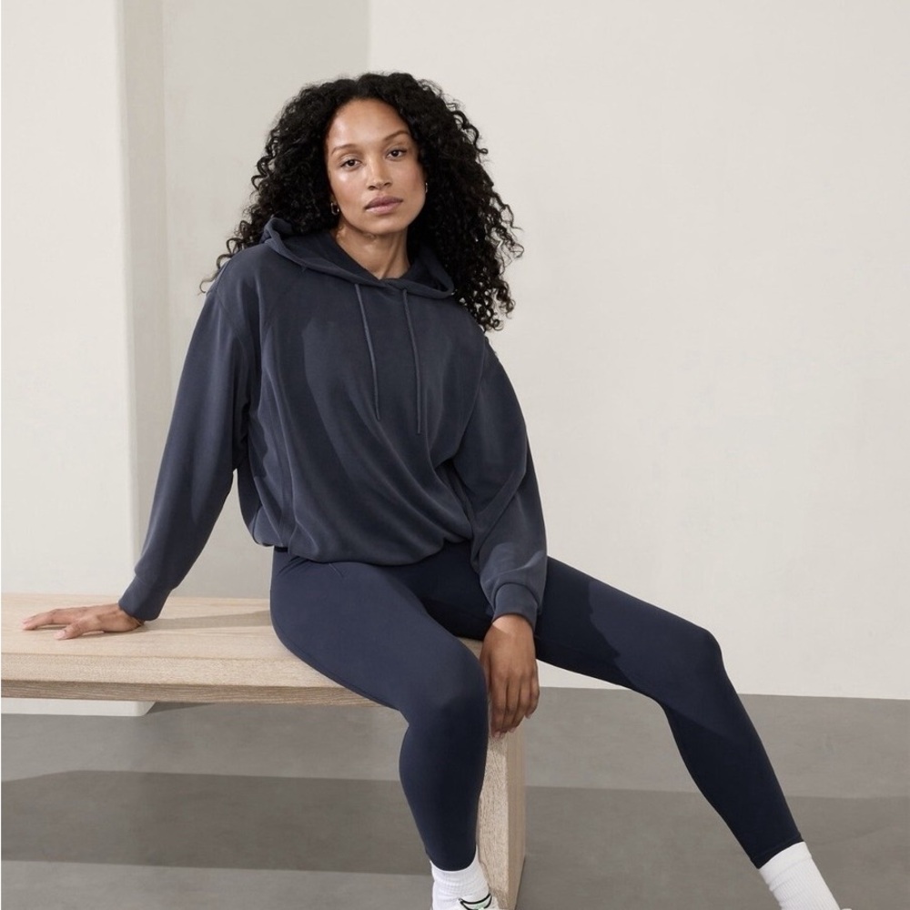 Athleta Seasift Bubble Hoodie Sweatshirt Navy Size Medium